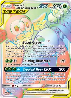 Rowlet e Exeggutor de Alola GX
